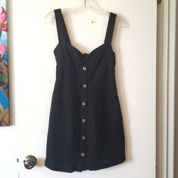 Anthropologie Maeve Twist Front Black Mini Dress Size Small Petite - Picture 13 of 16